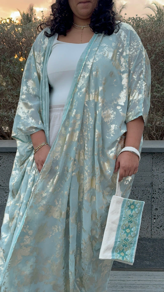 Chiffon kaftan ; mint
