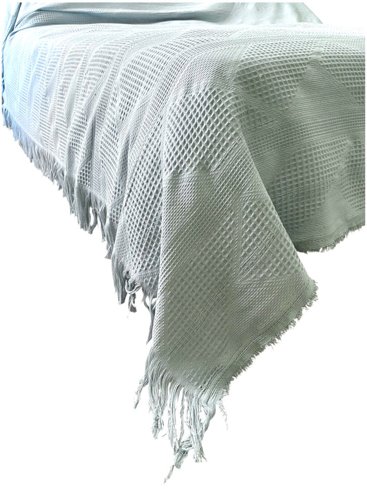 Cotton coverlet-eucalyptus