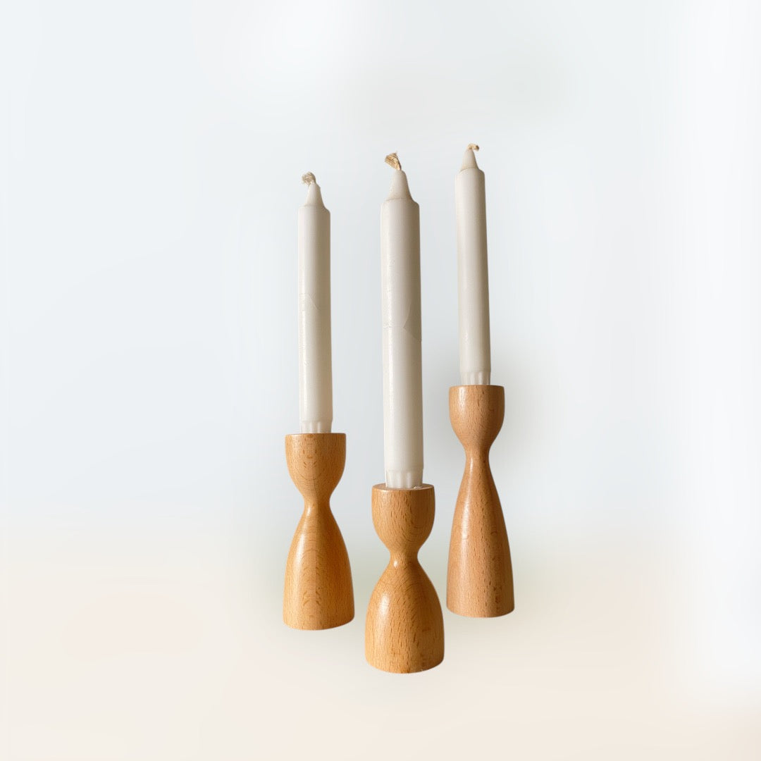 Wooden Candle Holder set ;3