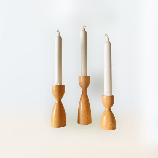 Wooden Candle Holder set ;3