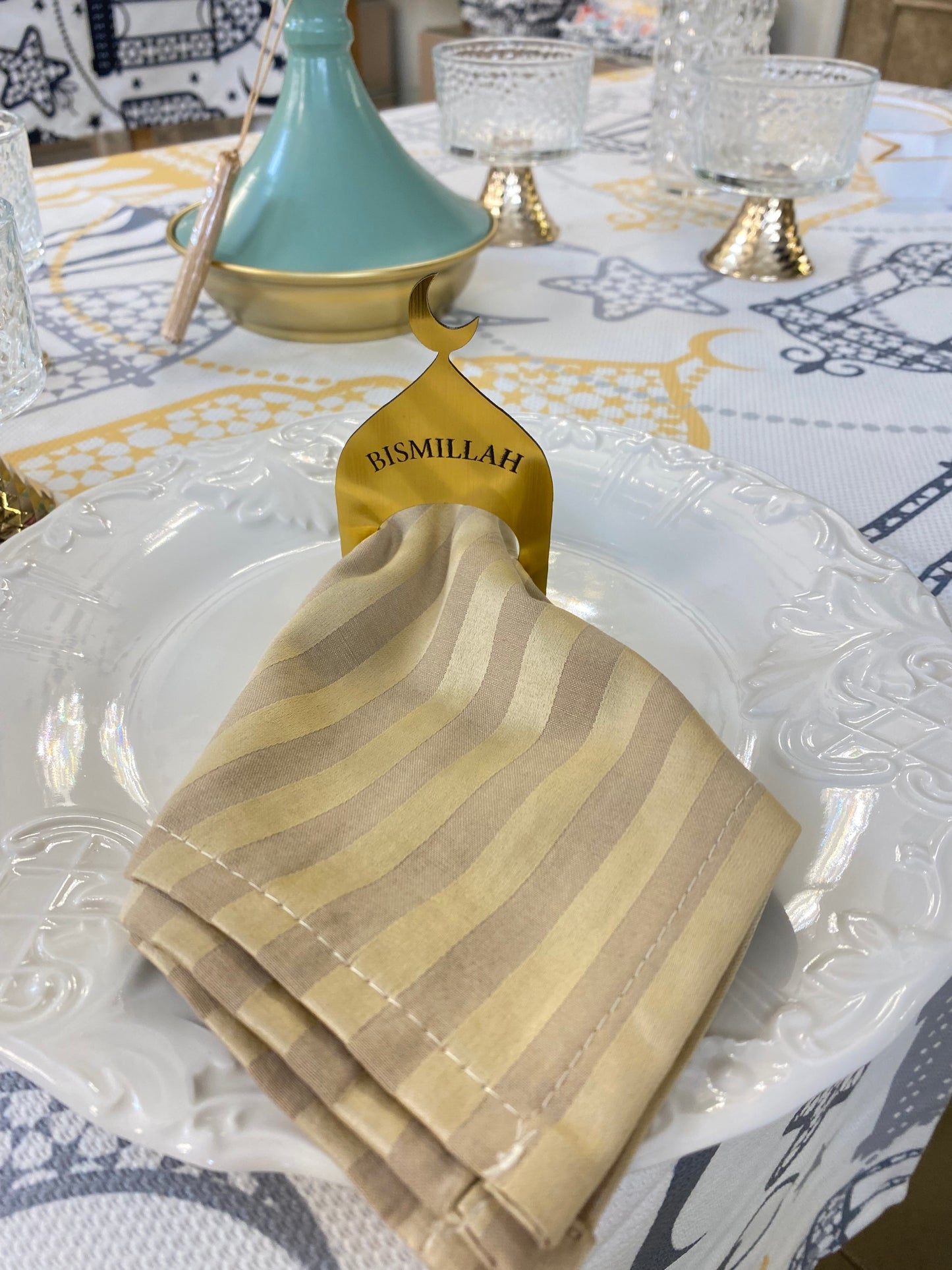 Gold Napkin Rings Set