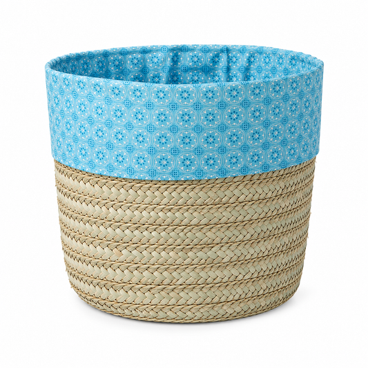 Azure Palm Leaves Basket