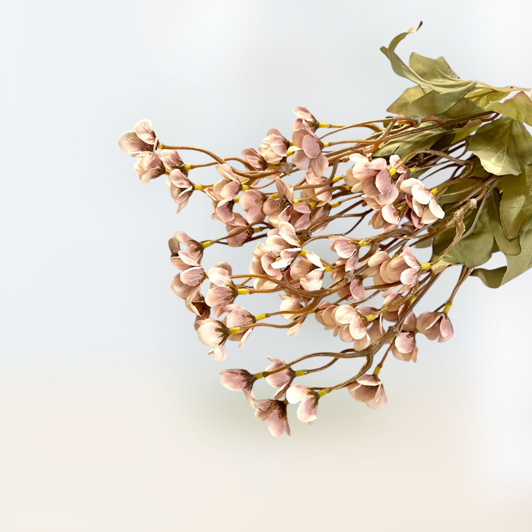 Pink cherry blossom branch
