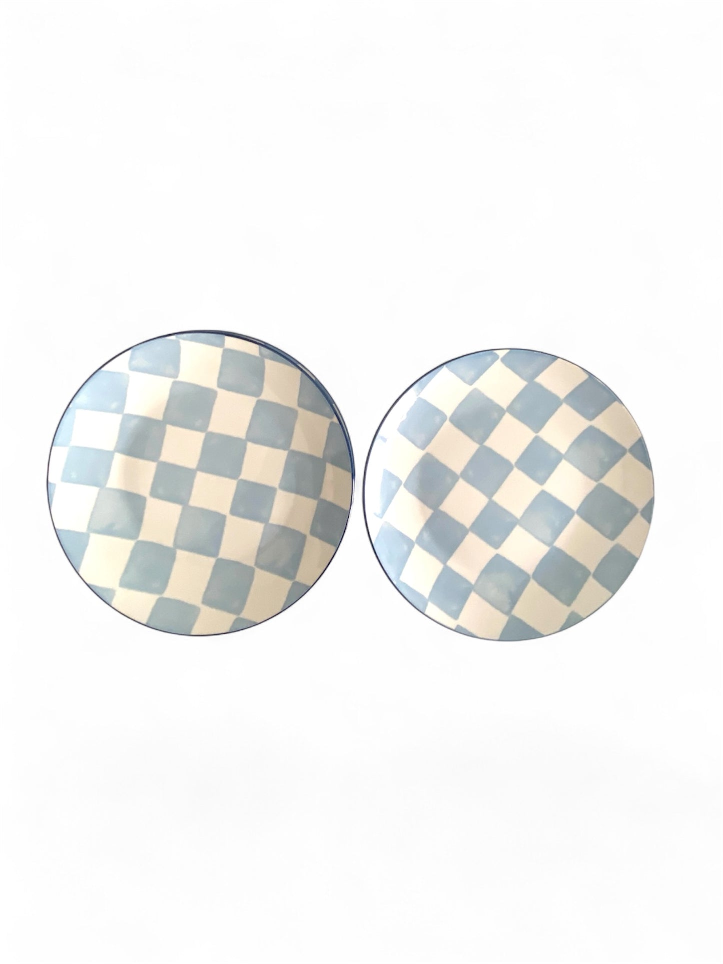 Blue Check Dinner Plate