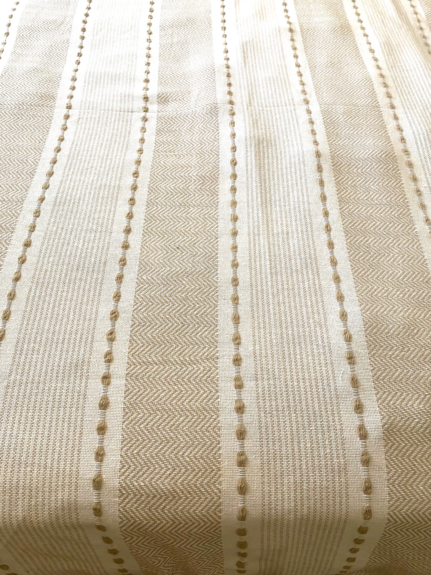 Cotton coverlet-beige&white