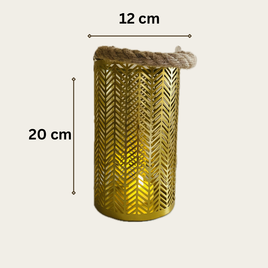 Gold metal candle holder