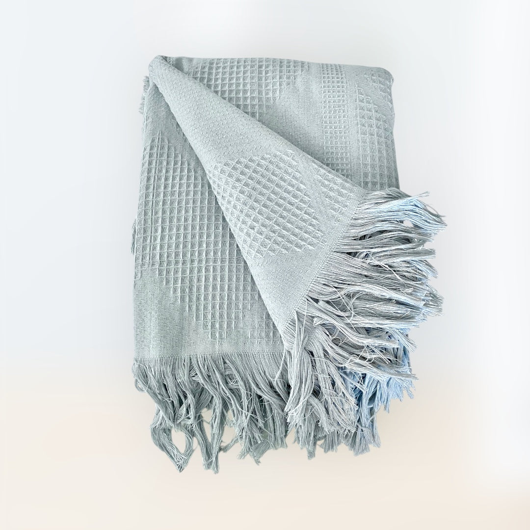 Cotton coverlet-eucalyptus