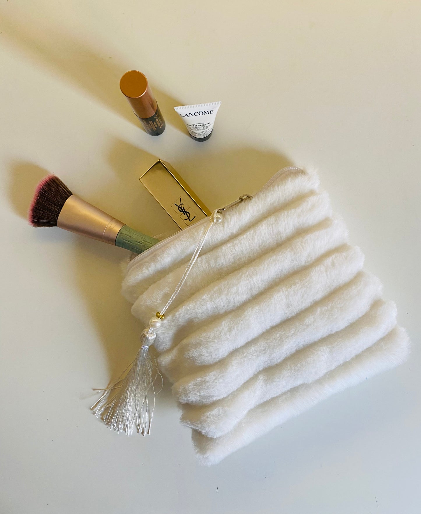 Fur make-up bag