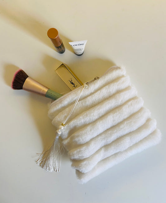 Fur make-up bag