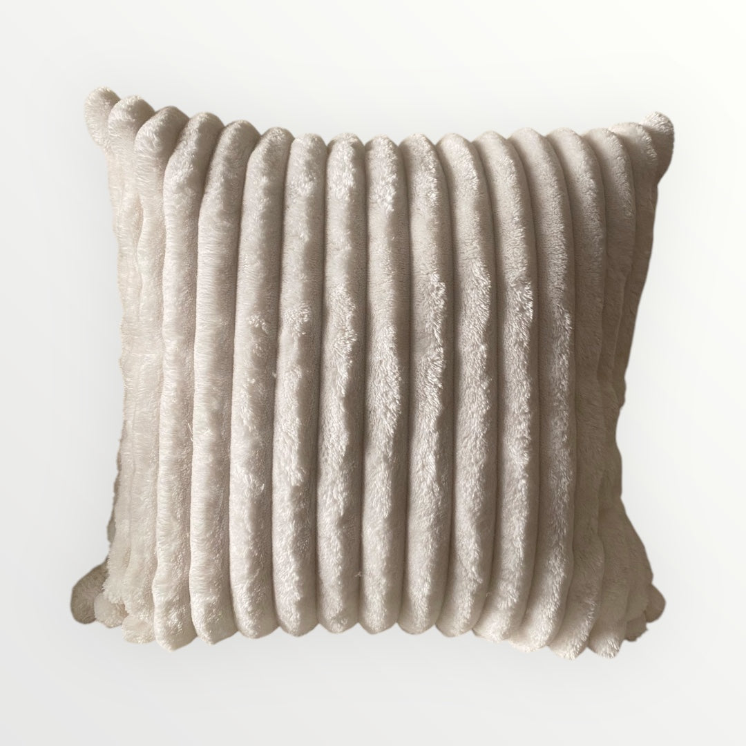 Faux Fur Ribbed Cushion Cover