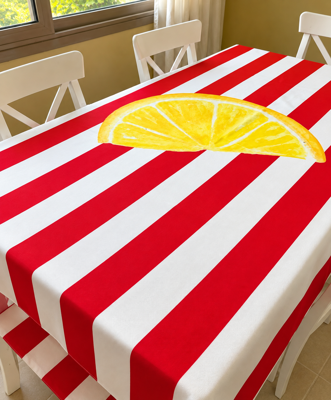 Lemon Stripe Tablecloth
