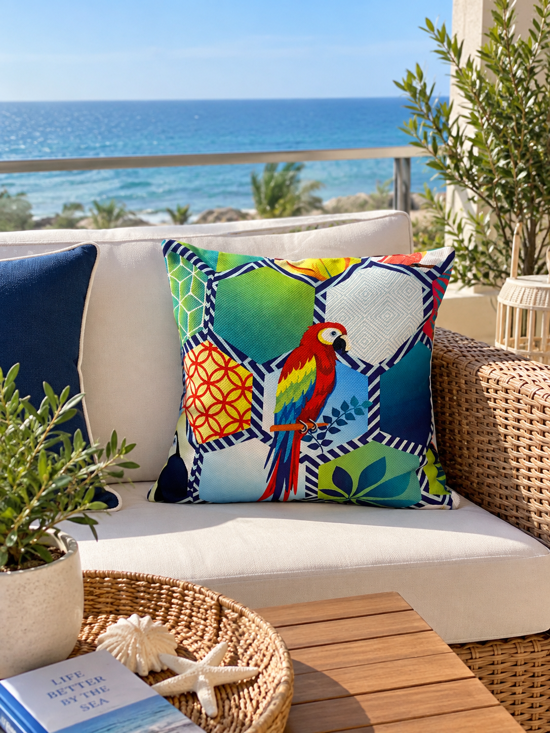 Parrot cushion cover