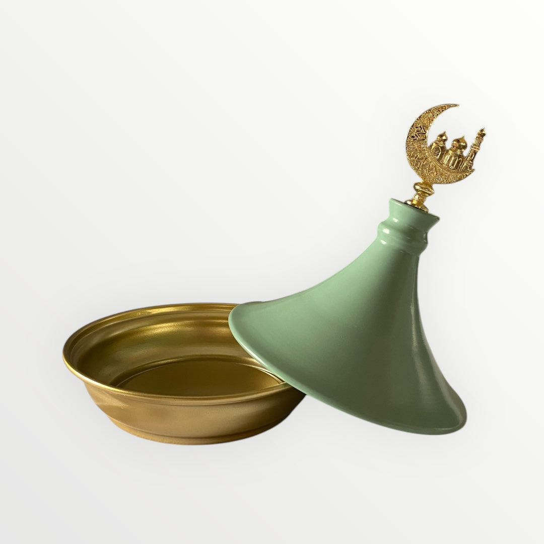 Gold Serving plate with lid