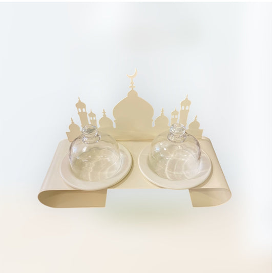 Double Server With Glass Covers