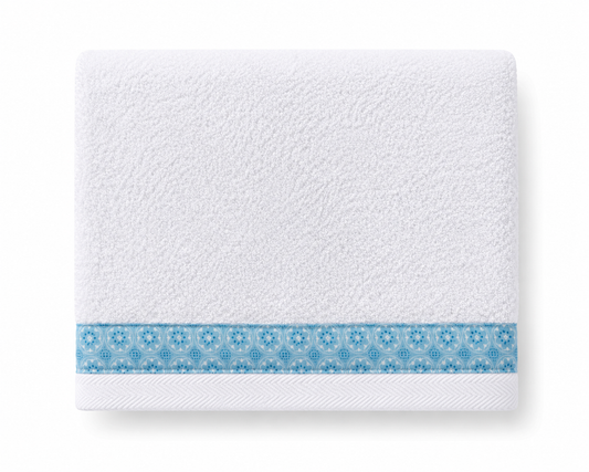 Bath Towel-Blue Trim
