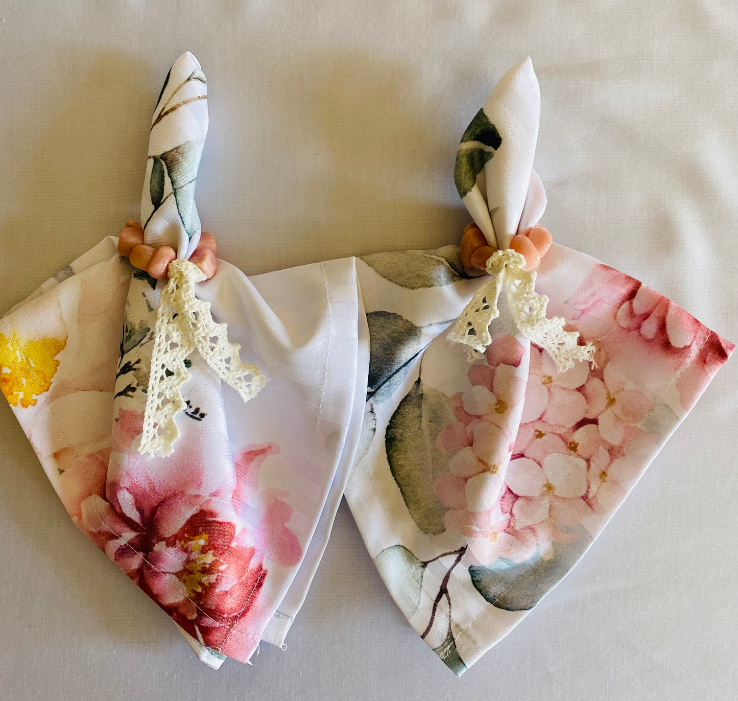 Napkins; Floral Pattern