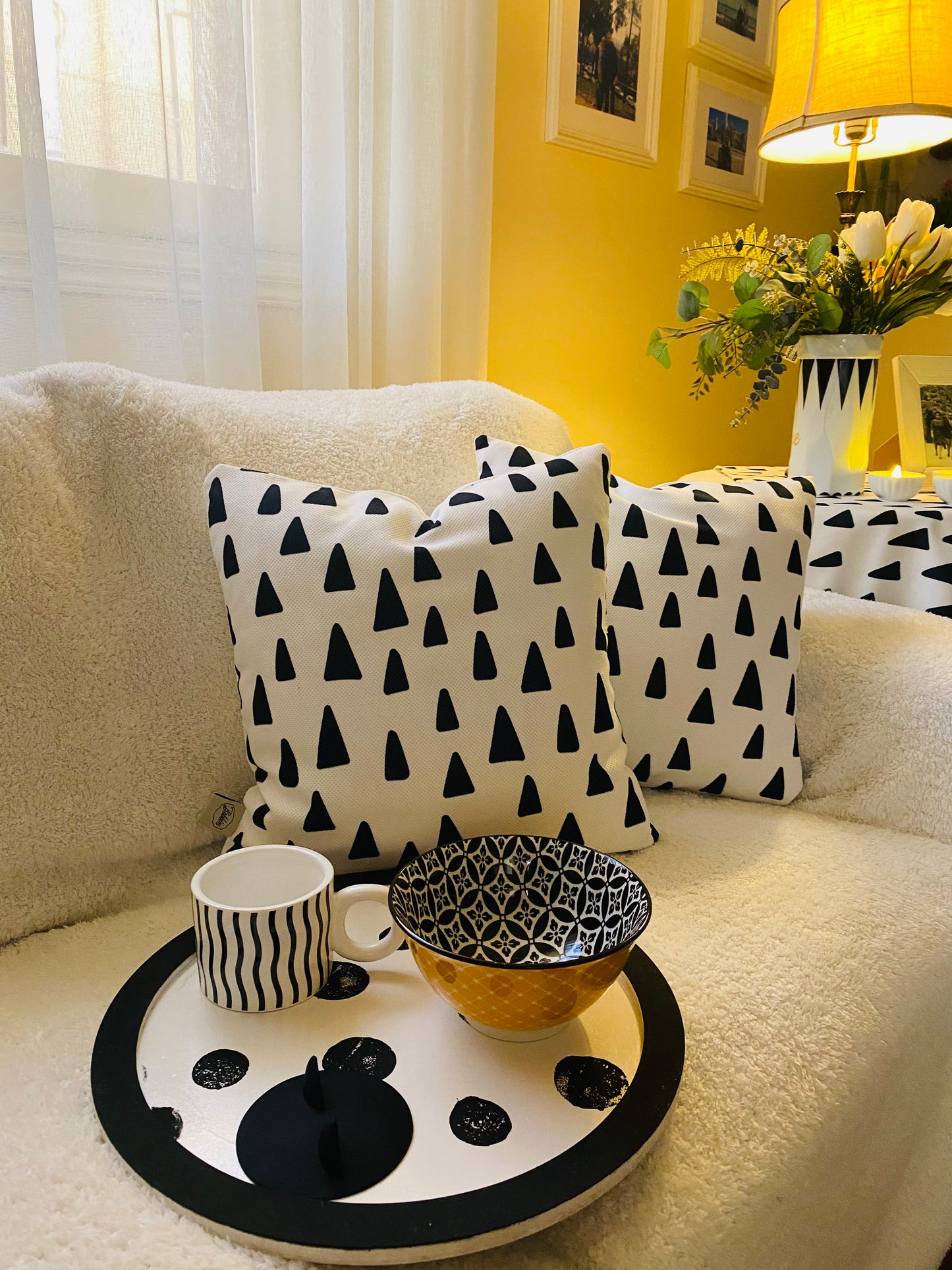 Triangle Print Cushion Cover