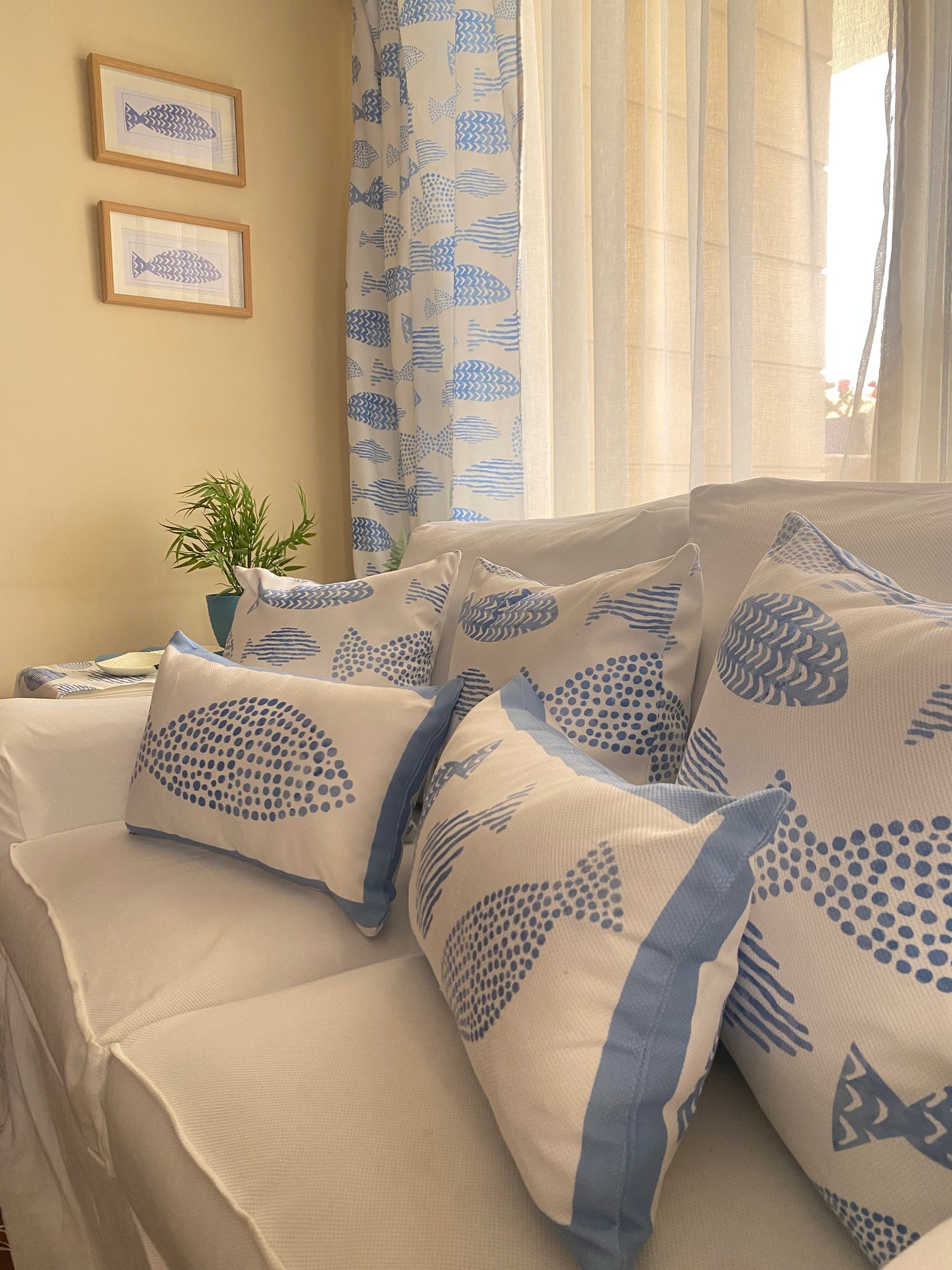Blue Fish Print.
