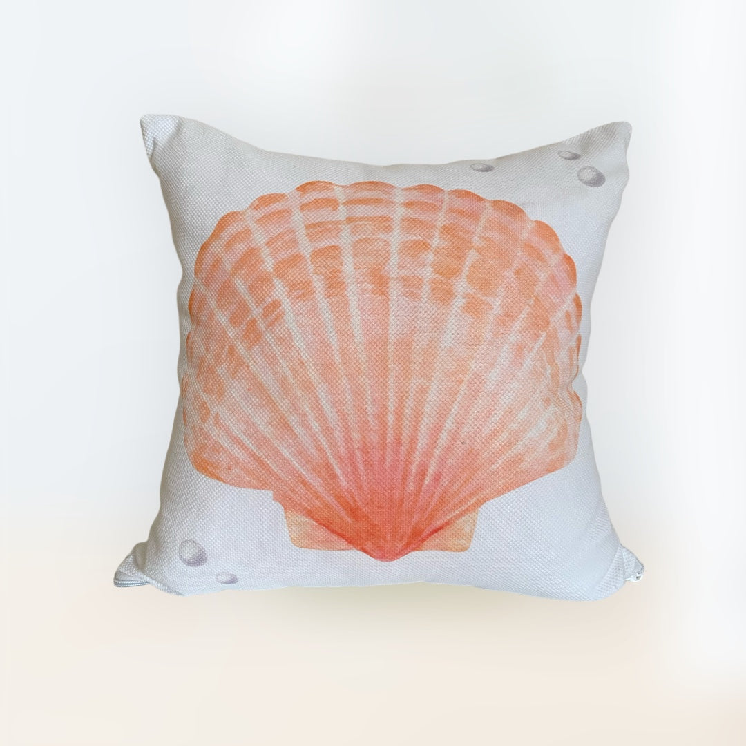 Orange Seashell Cushion Cover