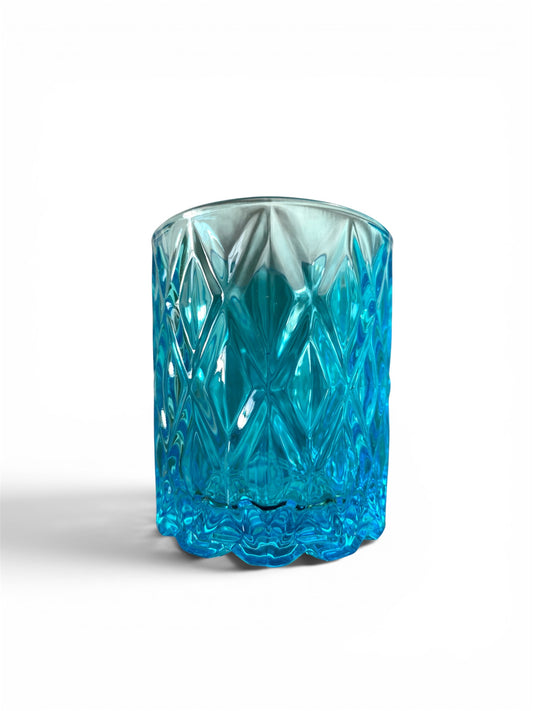 Aqua Cut Glass Tumbler