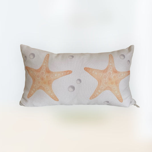 Orange Stars Cushion Cover