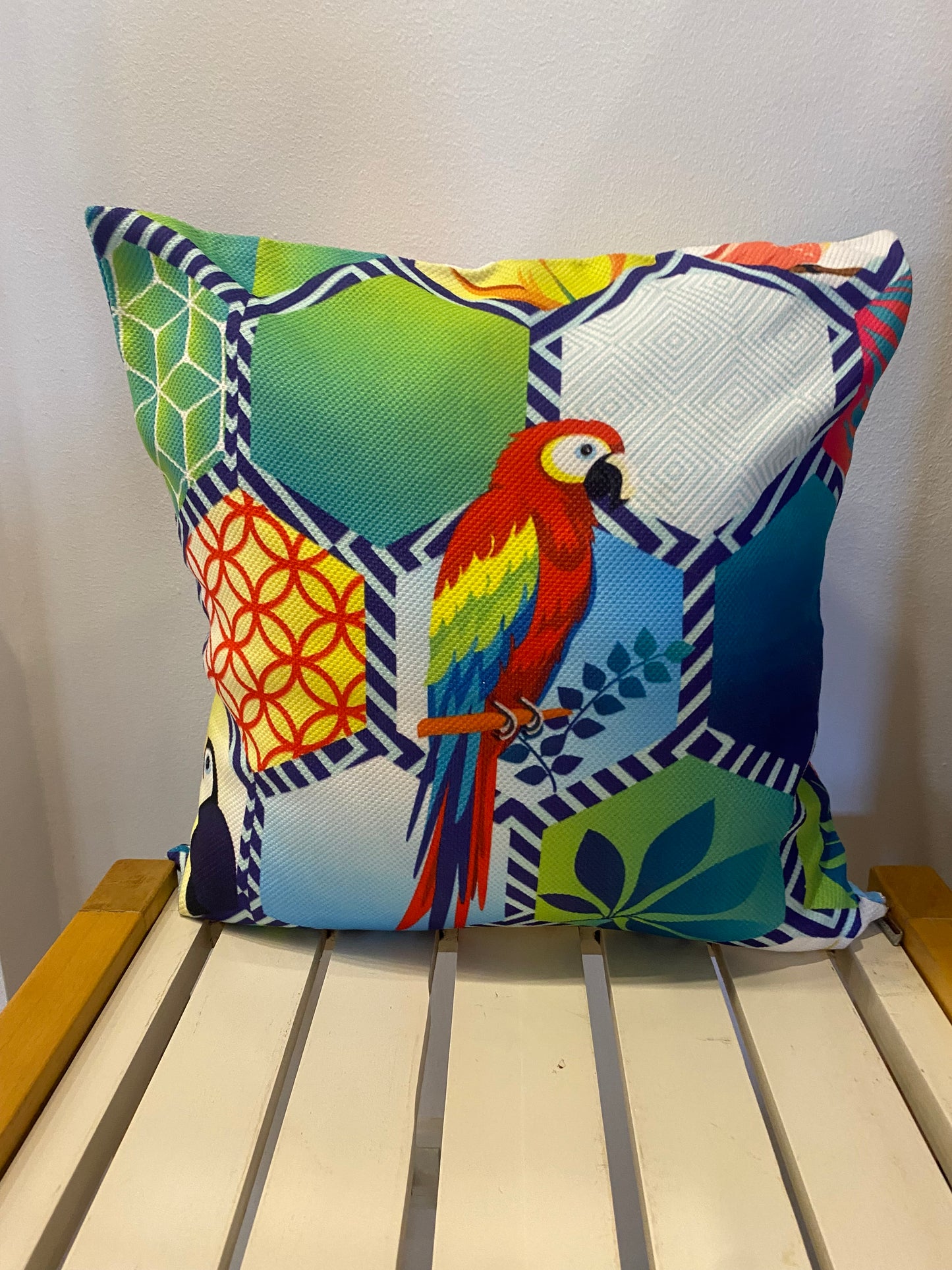 Parrot cushion cover