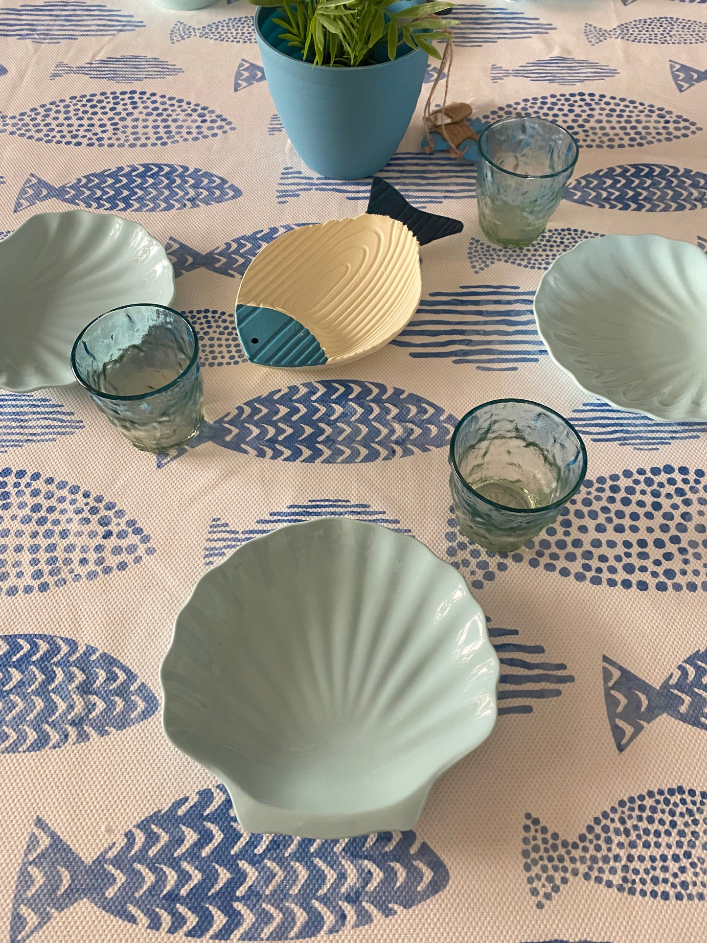 Blue Fish Tablecloth