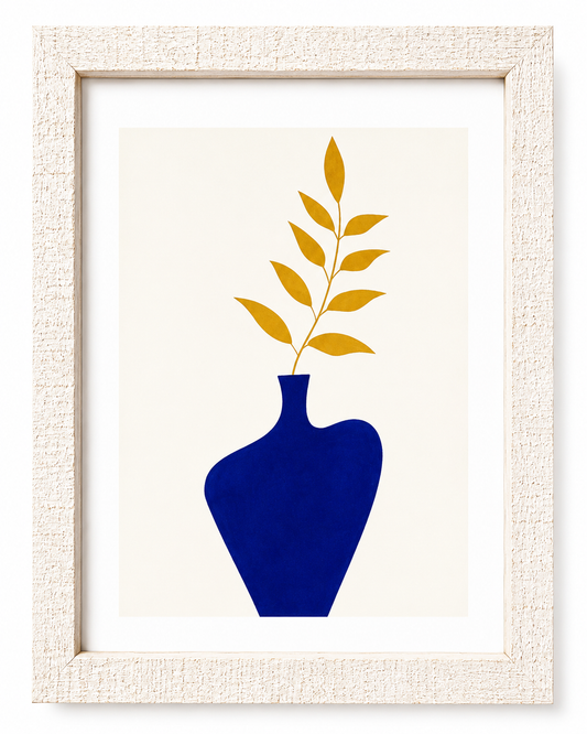 Framed Wall Art - Blue Pot