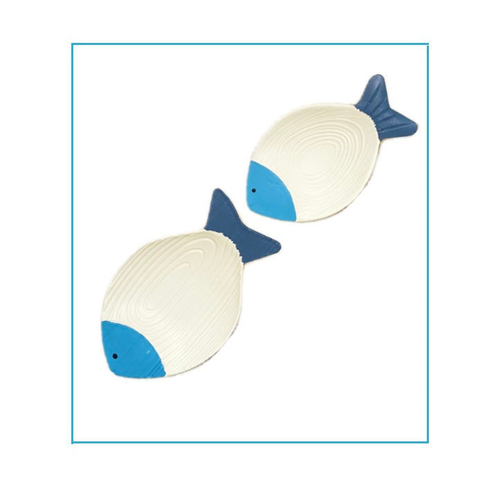 Set Of Two Wooden Fish Decore