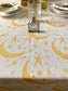 Yellow crescent tablecloth