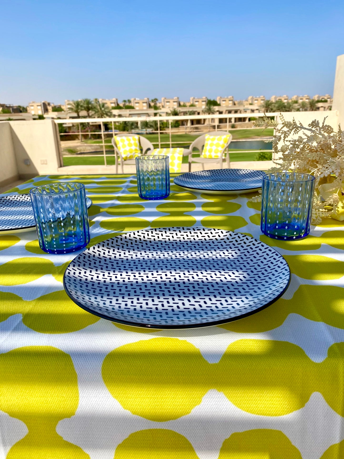 Blue Dotted Tumbler-set of 6
