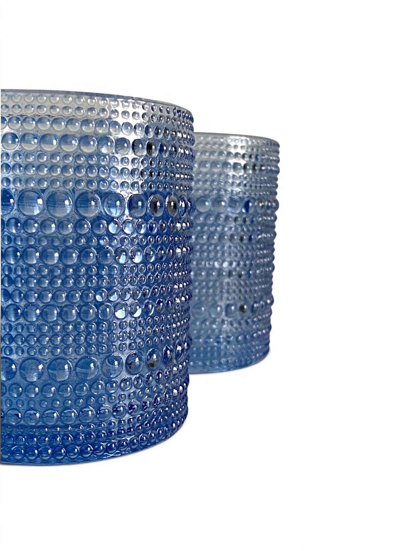 Blue Hobnail Glass Tumblers