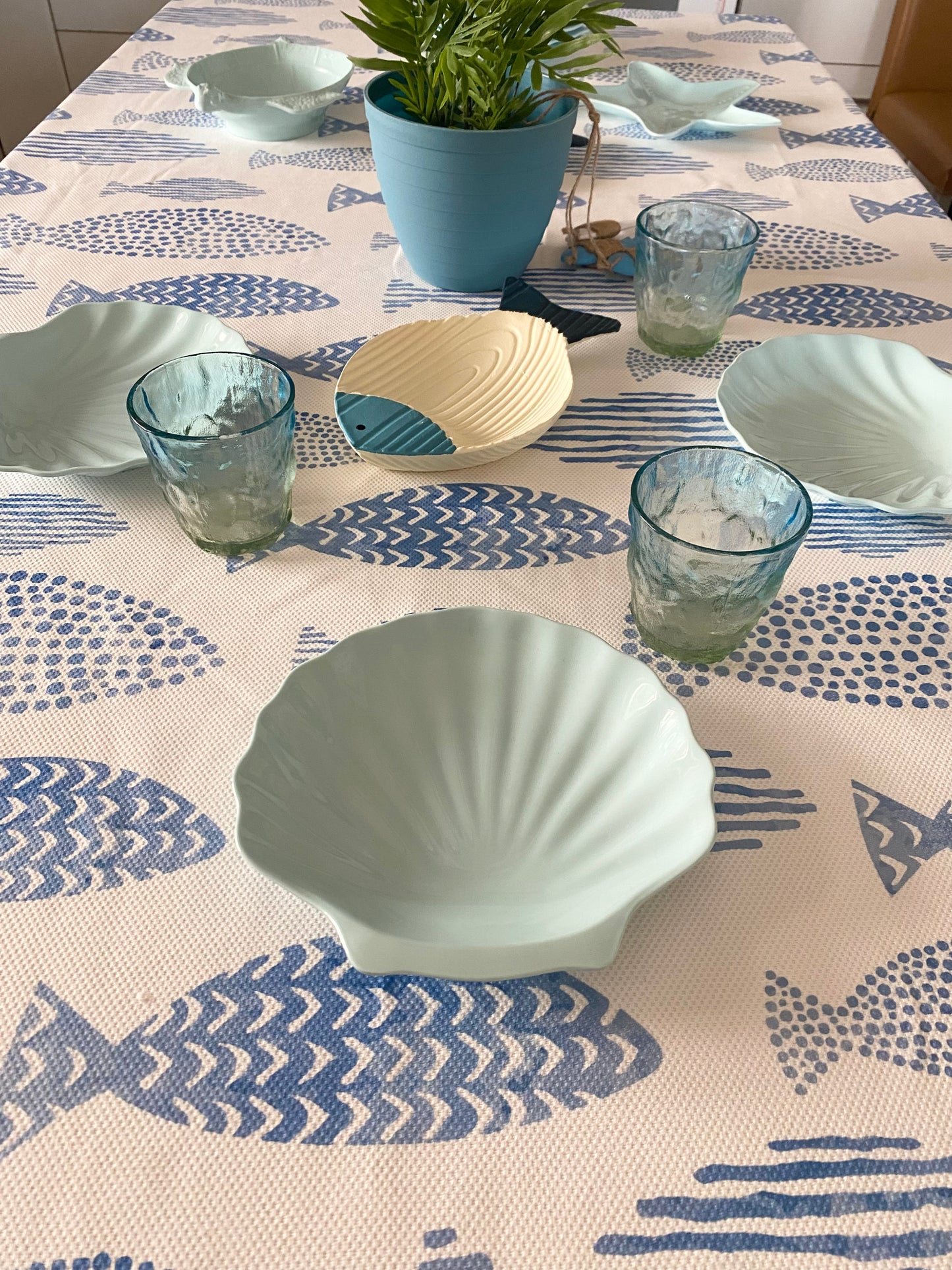 Blue Fish Tablecloth