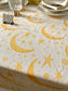 Yellow crescent tablecloth