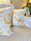 Yellow crescent cushion cover