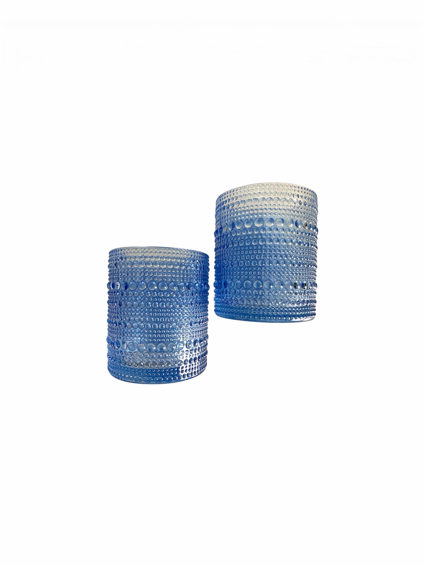 Blue Hobnail Glass Tumblers