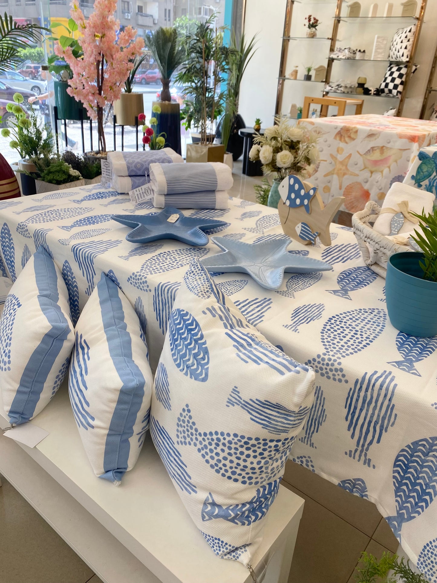 Blue Fish Tablecloth