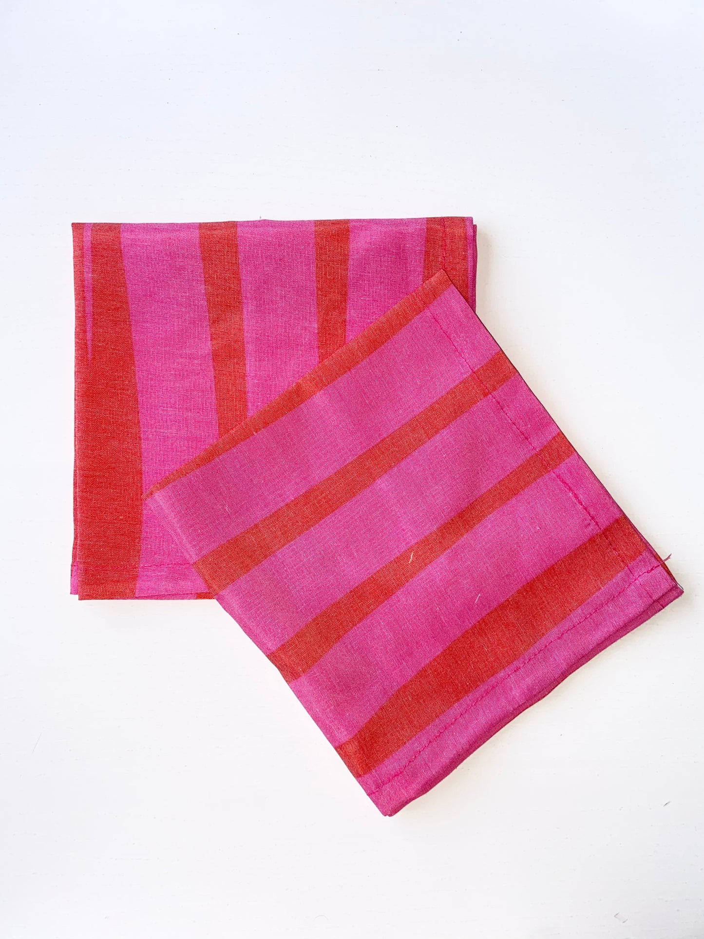 Pink Stripe Napkin-set of 4