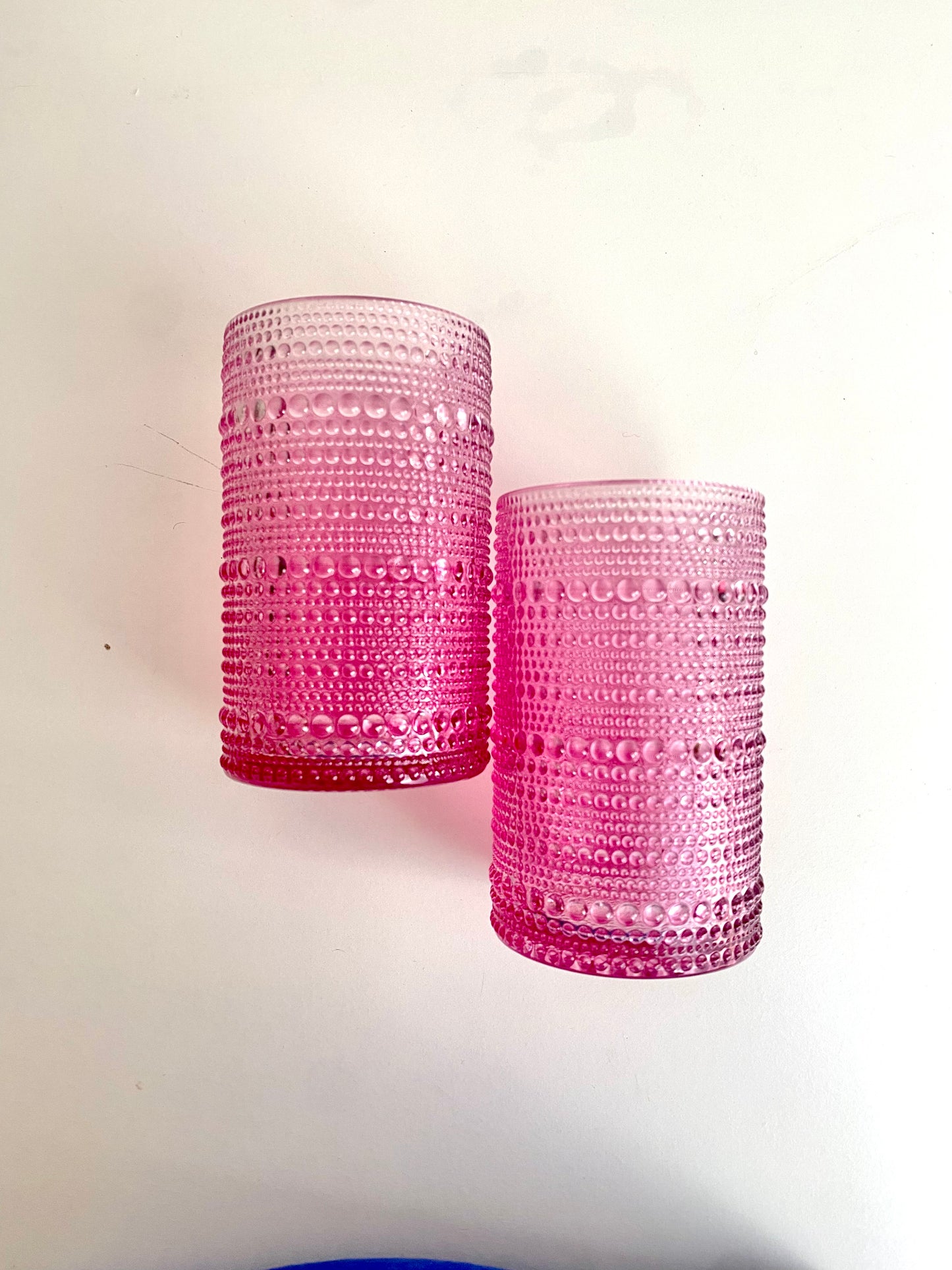 Pink Hobnail Glass Tumbler