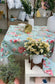 Dotted pink flower tablecloth