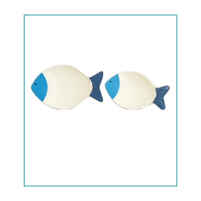 Set Of Two Wooden Fish Decore