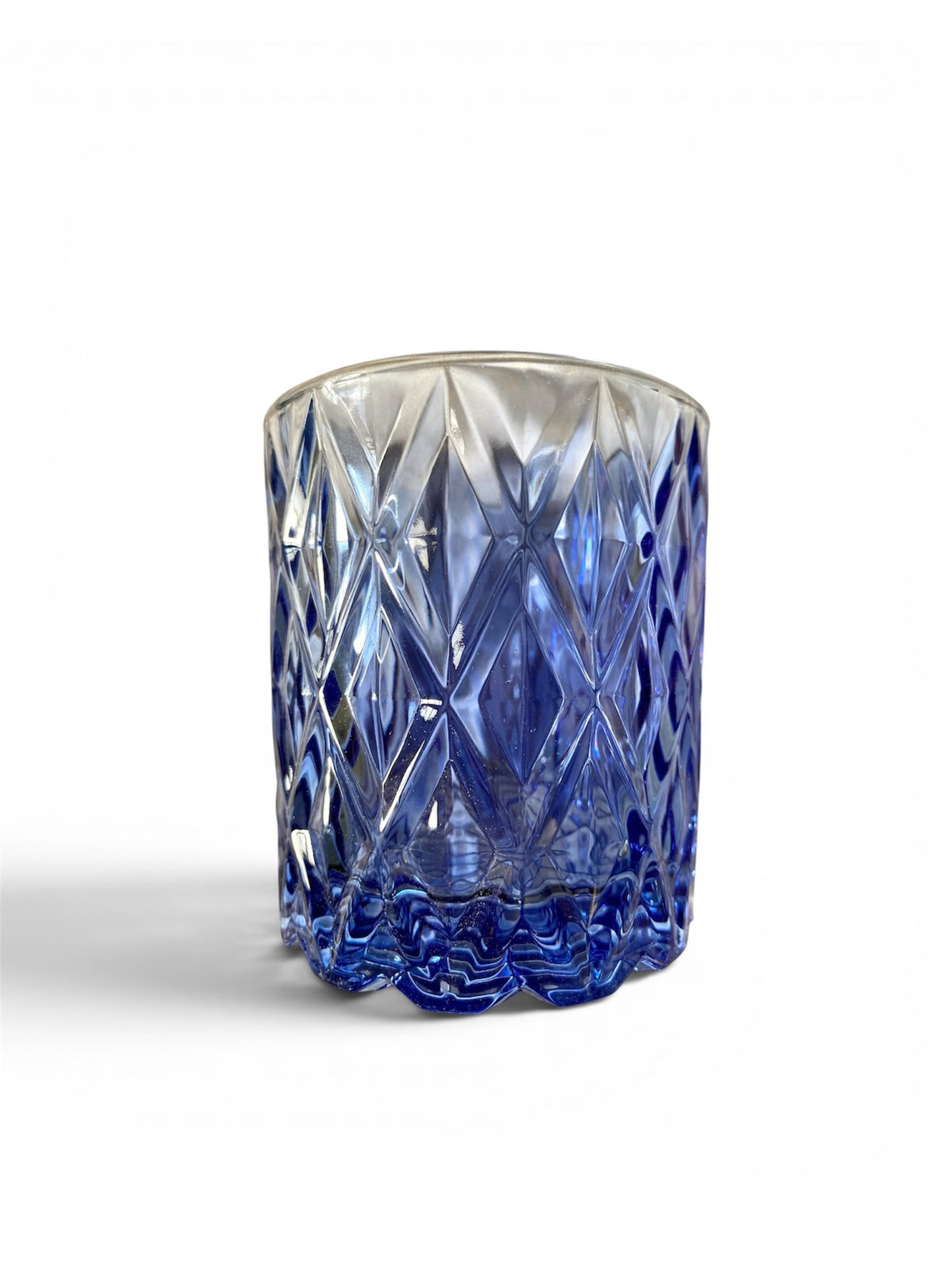 Cobalt Cut Glass Tumbler