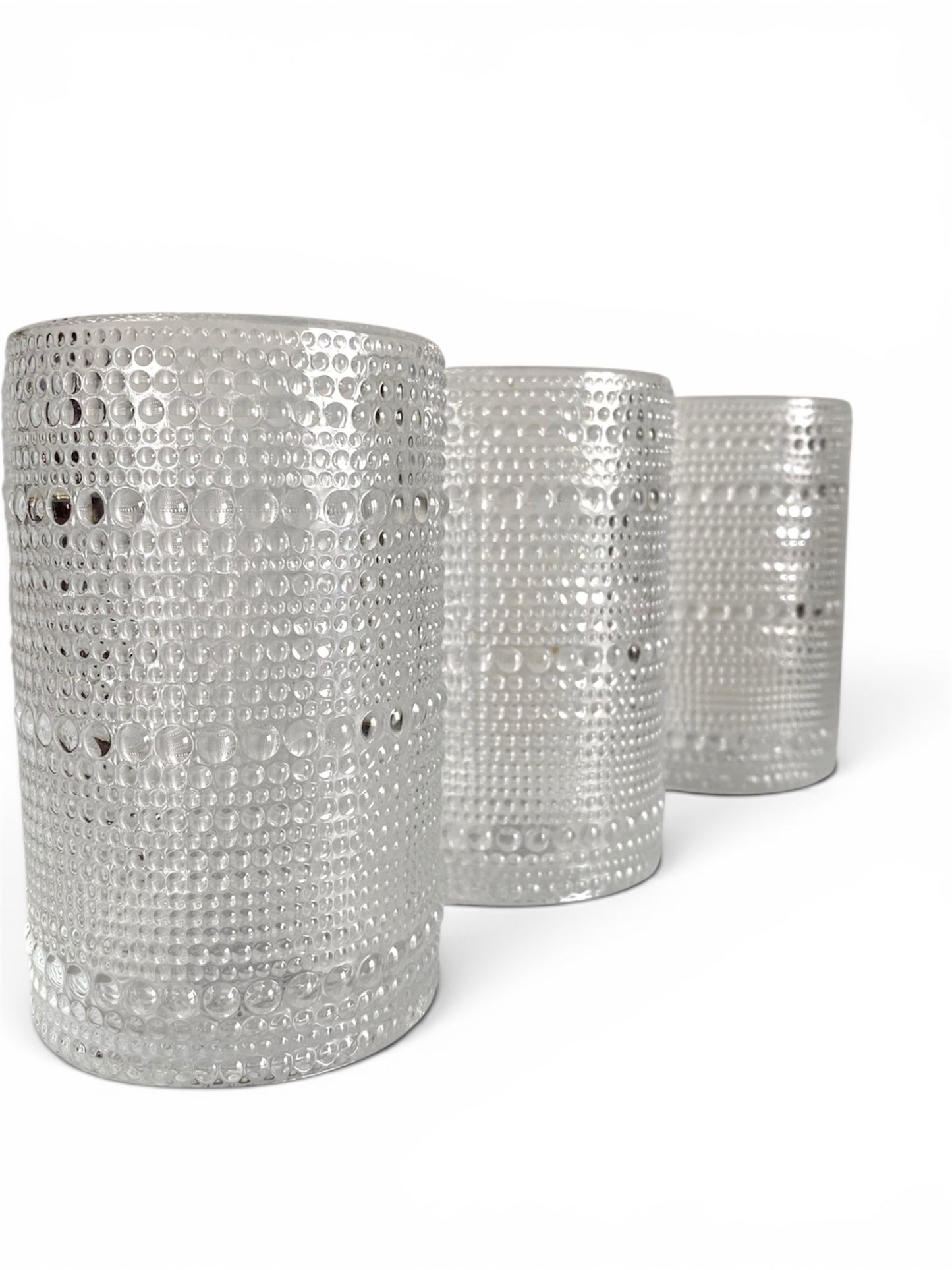 Clear Hobnail Glass Tumblers