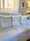 Yellow crescent cushion cover