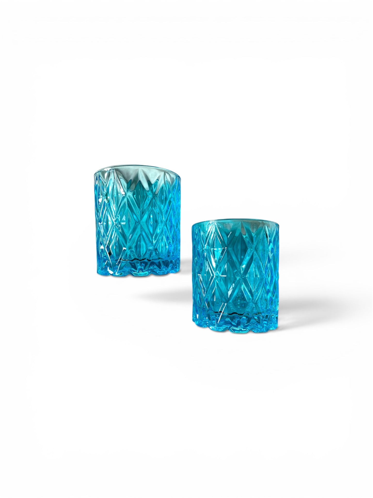Aqua Cut Glass Tumbler