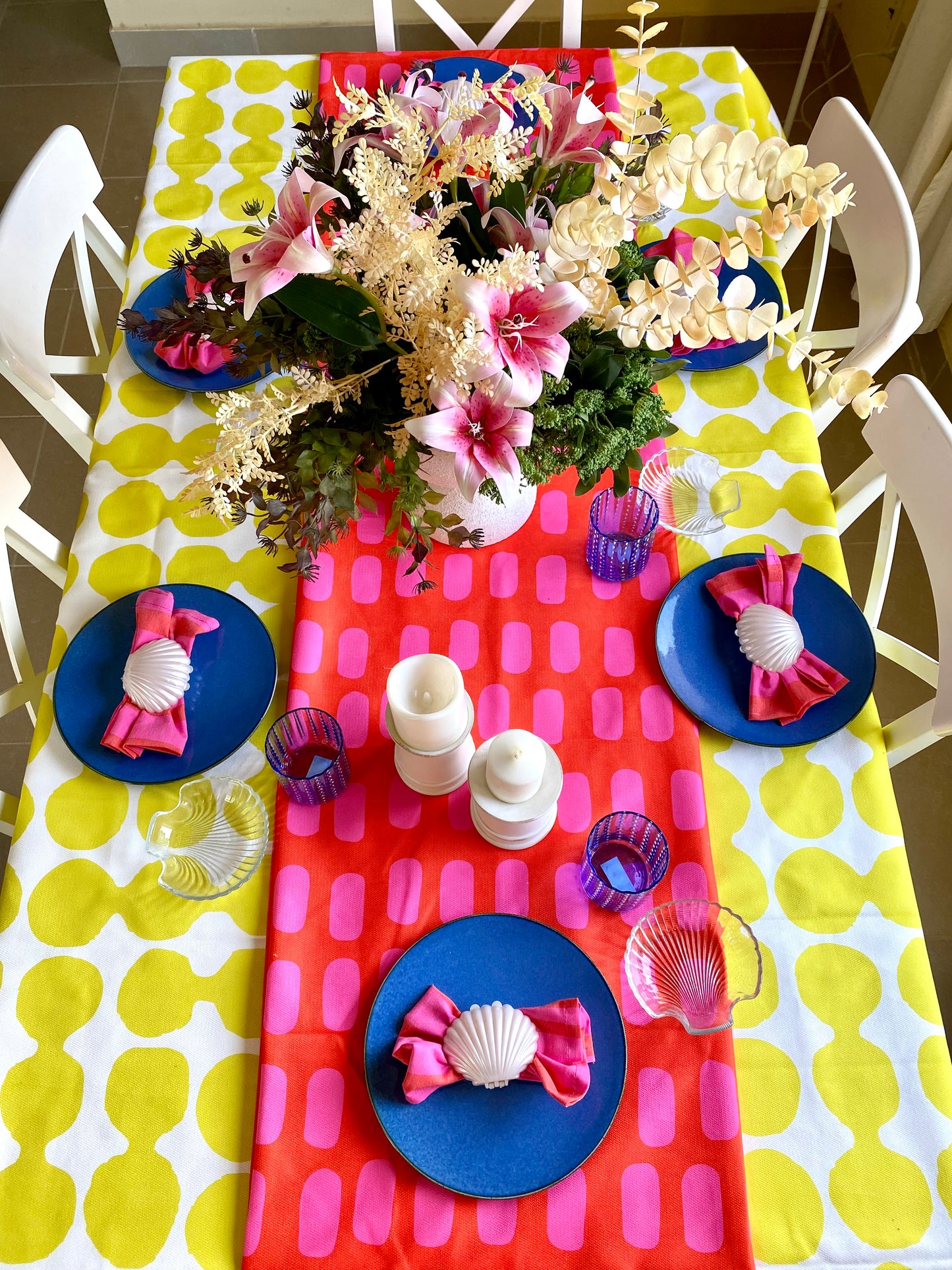 Pink Stripe Napkin-set of 4