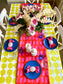 Pink Stripe Napkin-set of 4