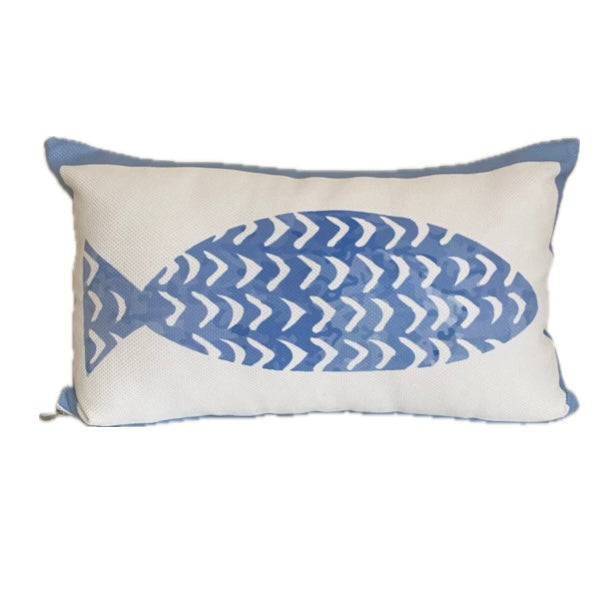 Blue Fish Cushion Cover-B