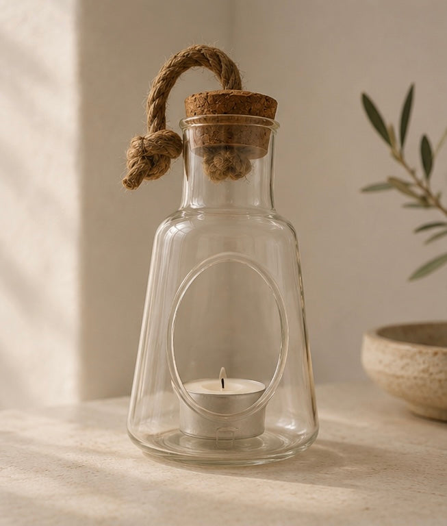 Rope Glass Candle Holder