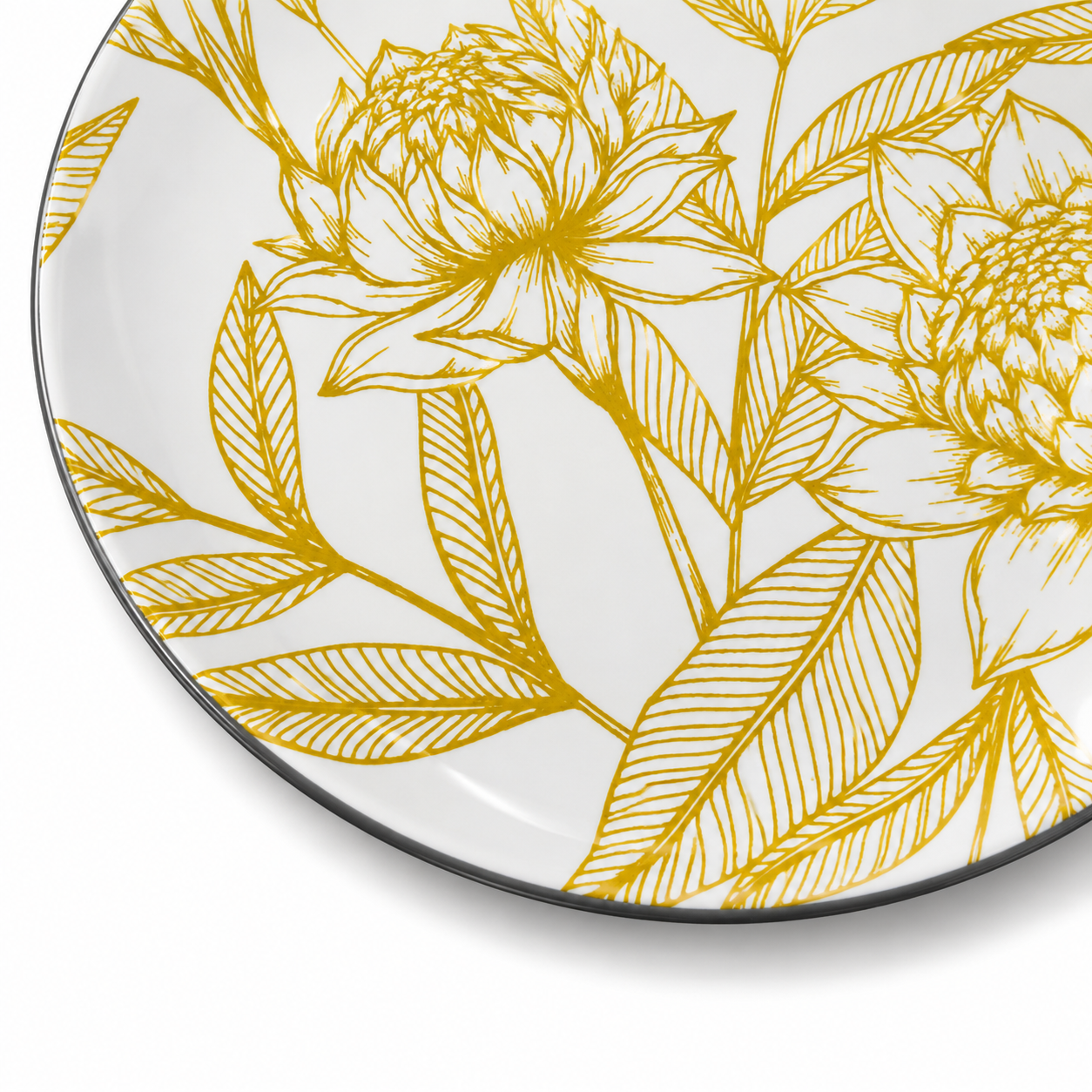 Golden Botanical Dinner Plate